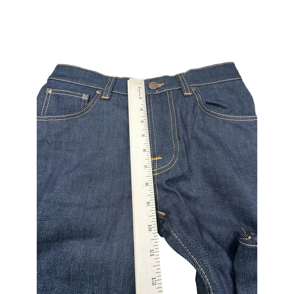 Nudie Jeans Mens 30x32 Grim Tim Dry Open Navy Button Fly 5 Pocket Slim Straight View 3